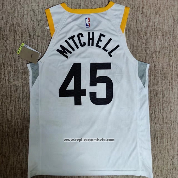 Camiseta Utah Jazz Donovan Mitchell #45 Association Autentico 2022-23 Blanco